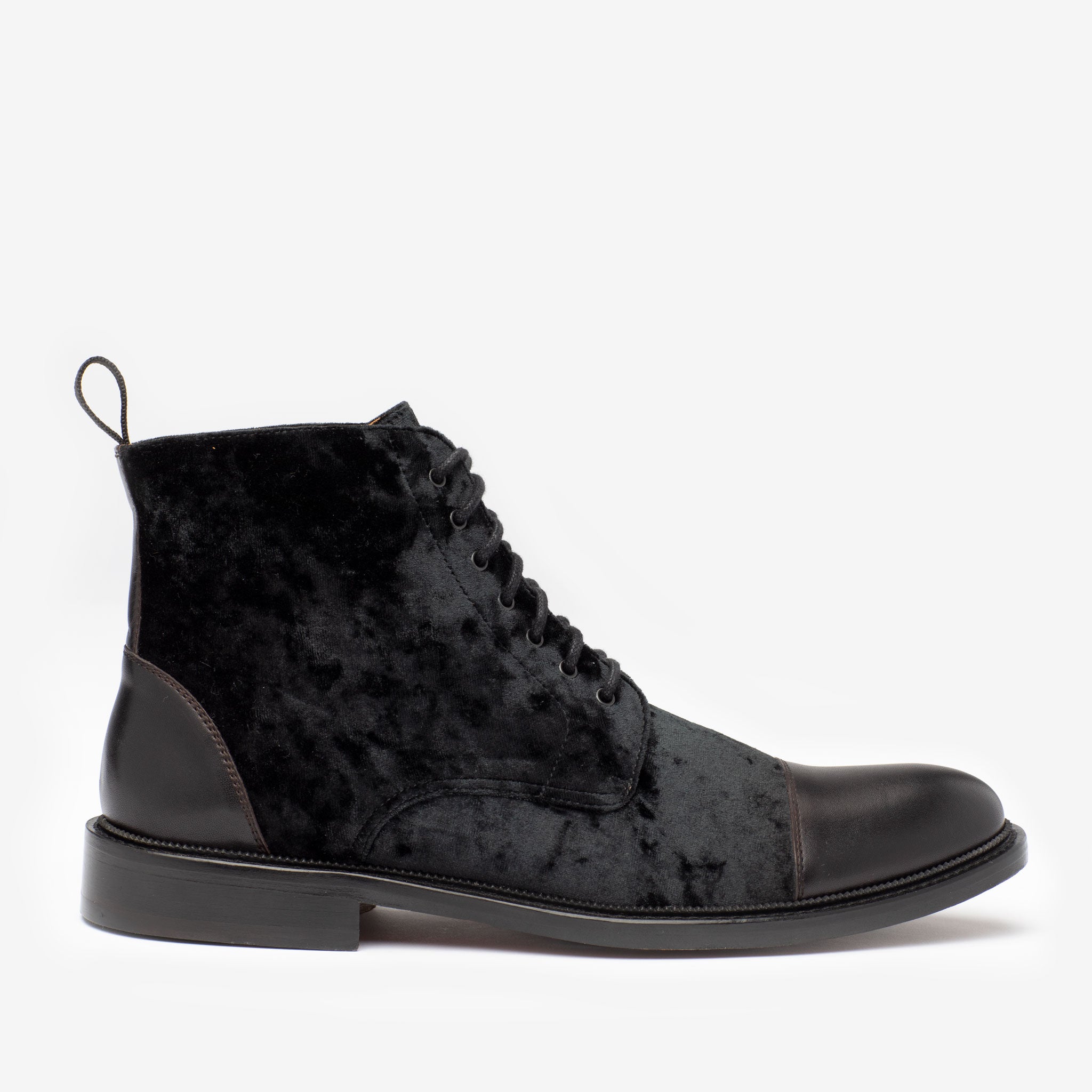 TAFT The Jack Boot in Black Velour- Velvet Boots The Jack Boot in Tux - Formal Boots | TAFT main image 2